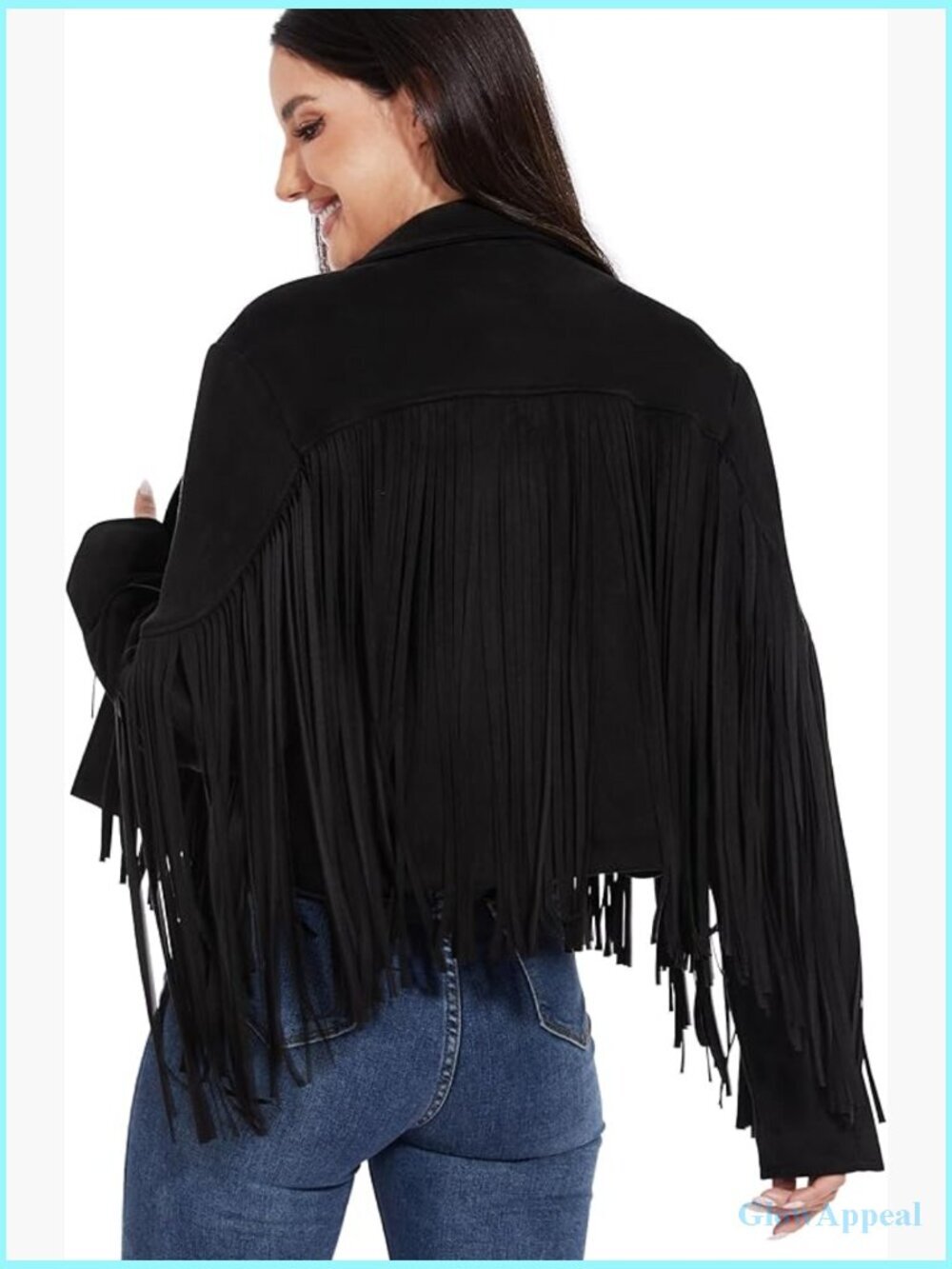Fringe Leather Jacket Women's Western Cropped Coat S-XXL